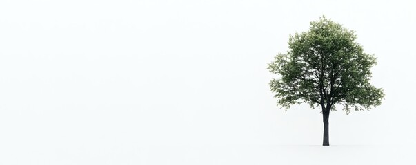 Obraz premium Solitary tree against a plain white background.