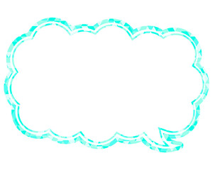 吹き出し ステンドグラス風 三角模様_二重線付_1色 (4)