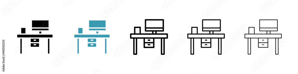 Aufkleber study table icon vector simple design