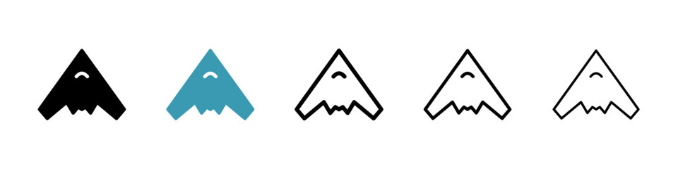 Stealth plane icon vector simple design