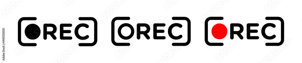 Poster Recording icon vector simple design