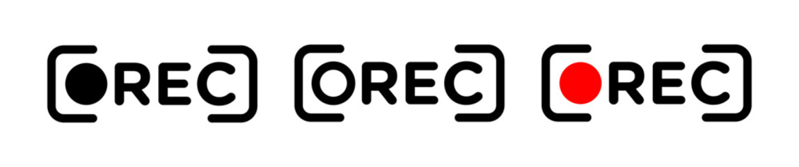 Recording icon vector simple design