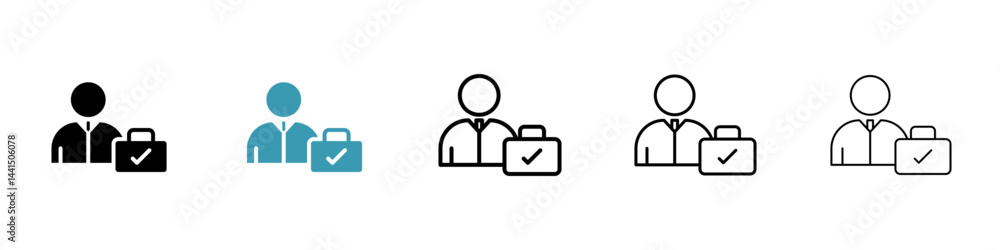 Poster permanent employee icon vector simple design