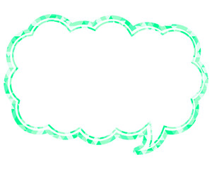 吹き出し ステンドグラス風 三角模様_二重線付_1色 (5)