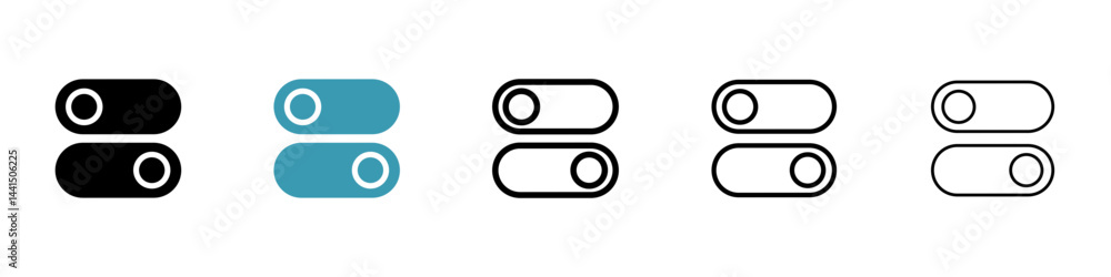Poster on off switch button slider toggle icon vector simple design