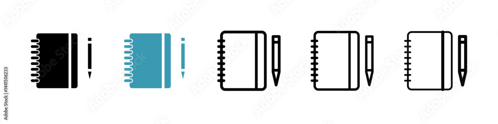 Poster notebook icon vector simple design