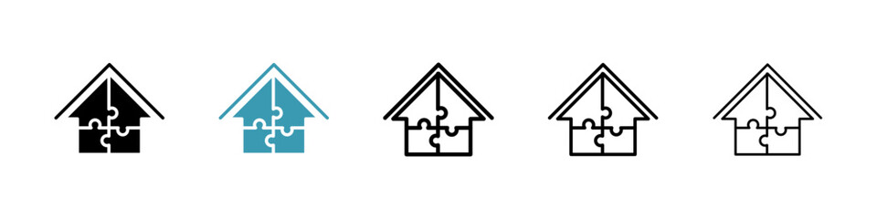 Modular house icon vector simple design