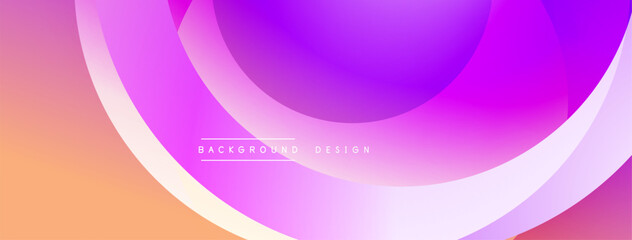 Abstract layers create vibrant gradient. Circles overlap, forming modern background design. Soft colors blend seamlessly.