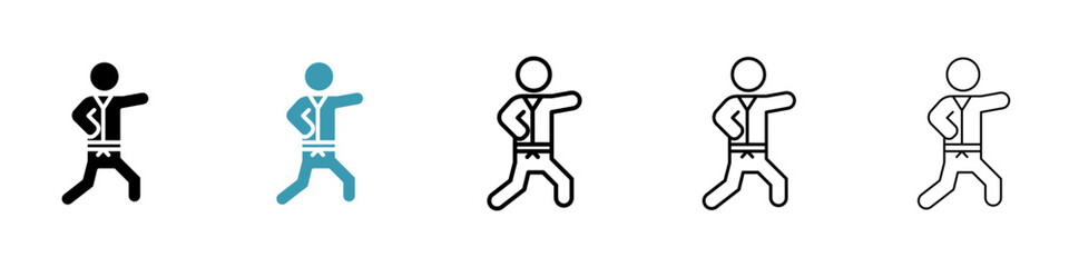Karate fighter icon vector simple design