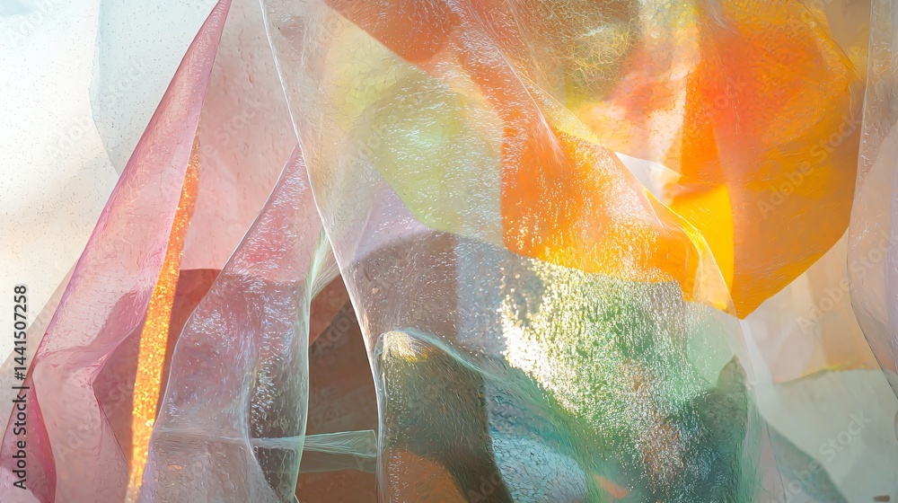 Poster stunning vase displaying a variety of colorful pieces creating a layered abstract art effect with et