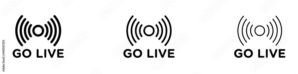 Poster go live icon vector simple design