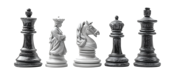 Pack of Chess Set Against Transparent Background for Game Branding, Strategy Promotion, or Educational Design Projects