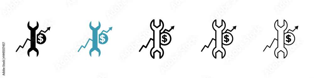 Poster fixed money icon vector simple design