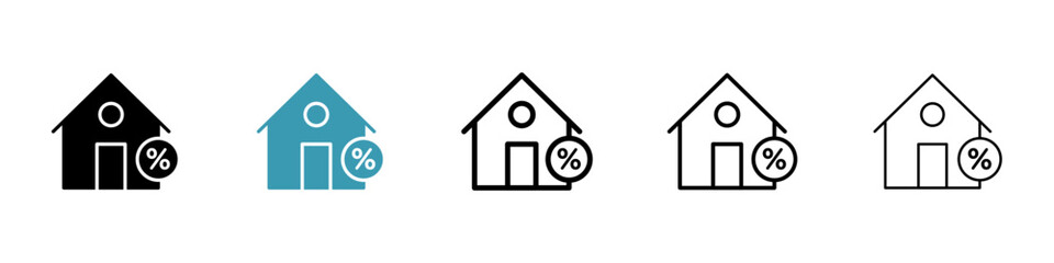 Fixed rate mortgage icon vector simple design