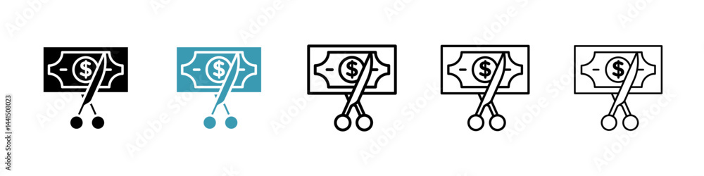 Poster cost cutting icon vector simple design
