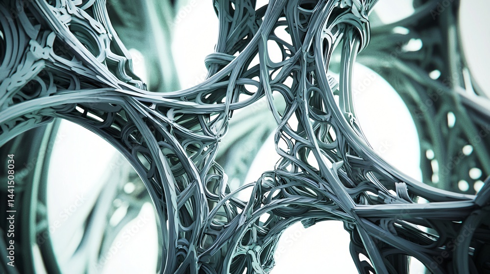 Aufkleber intricately layered abstract composition of wires showcasing depth and complexity of patterns evokin