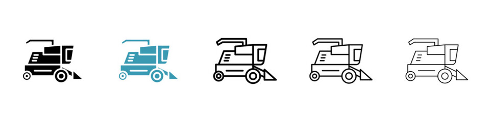 Combine harvester icon vector simple design