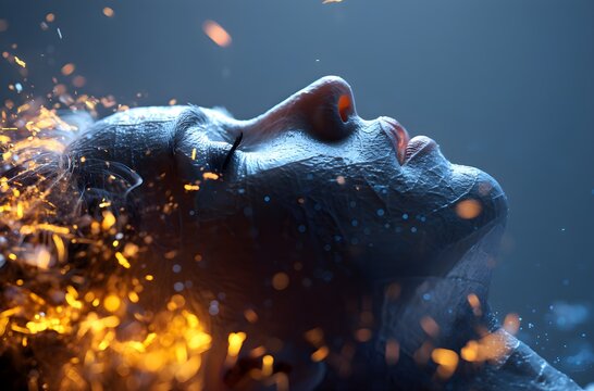 Soul leaving the body upon death . meditation and dream concept 3d   render