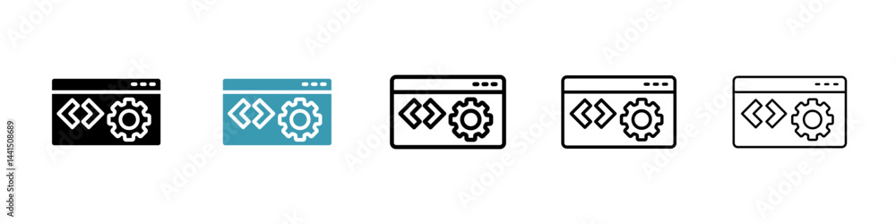 Poster back end icon vector simple design