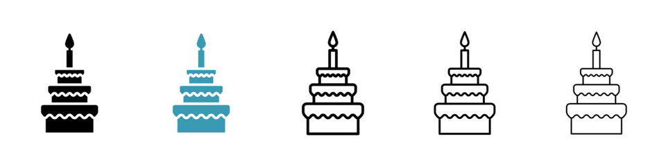 Birthday cake icon vector simple design