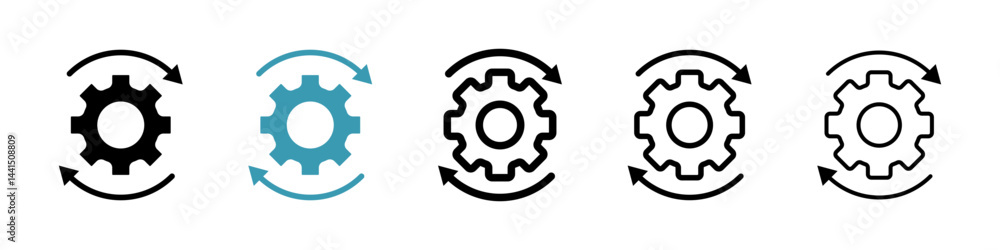 Poster automation and optimization icon vector simple design