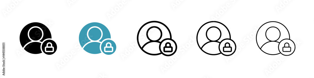 Poster account closed icon vector simple design
