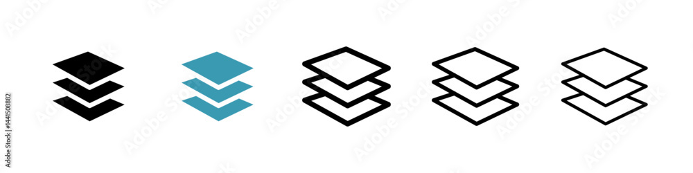 Aufkleber 3 Layer icon vector simple design