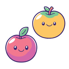 A simple flat illustration of an apple cut in half