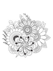 Easy Spring Flowers Coloring Book for Adults and Teens