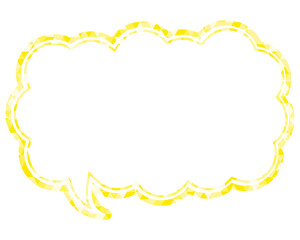 吹き出し ステンドグラス風 三角模様_二重線付_1色 (8)