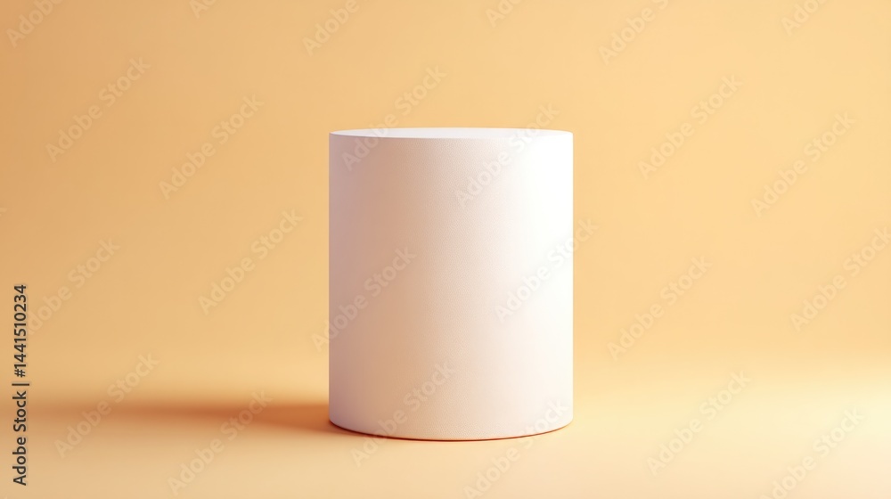 Poster 3d-rendered empty pedestal or podium with ample copy space minimalistic setting neutral color palett