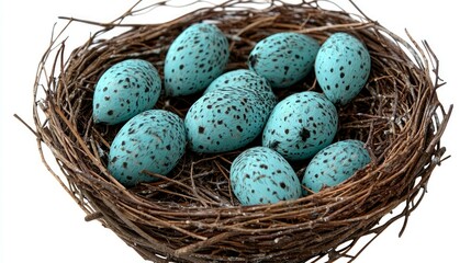 Blue Bird Eggs in Nest: A Symbol of Spring and New Beginnings