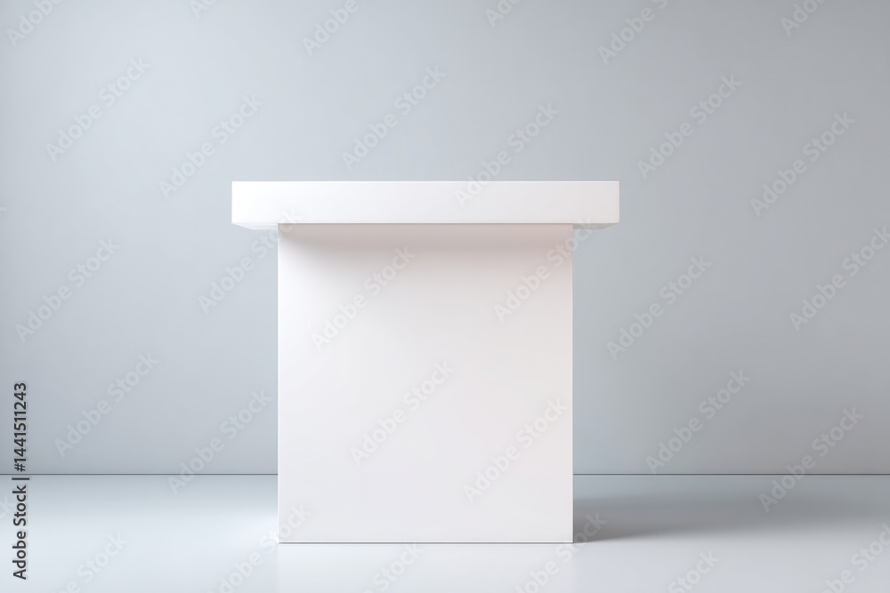 Poster clean empty podium designed for showcasing food items emphasizing minimalistic aesthetics and ample 