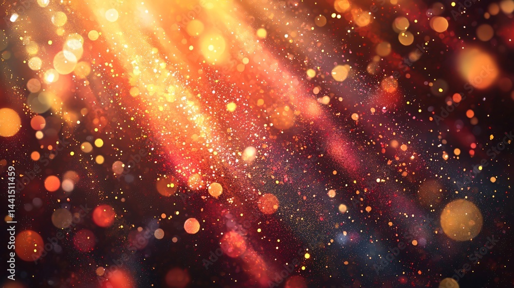 Poster a luminous abstract display of light bursts creating a joyful atmosphere with bright colors and dyna