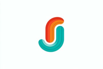 Abstract S Letter Shape, Bold Outline with Paper Cut Style on White Background