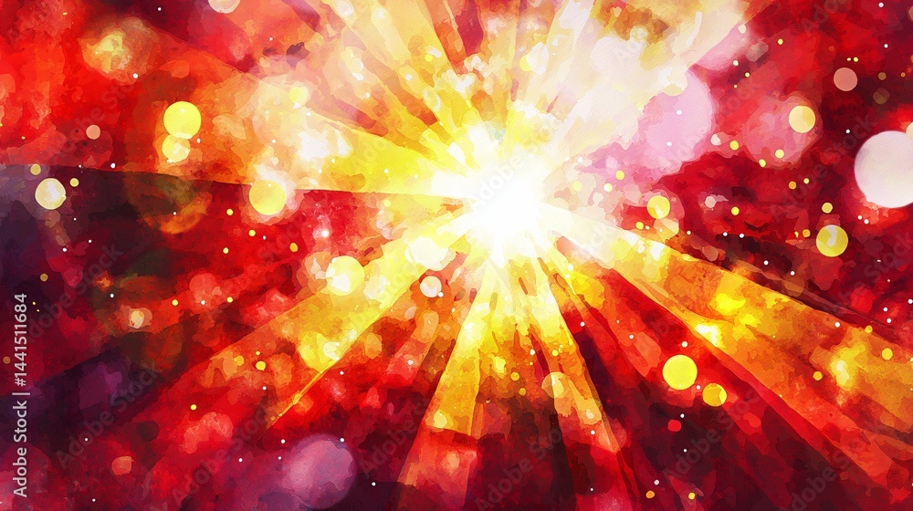 Poster stunning bright explosion of colorful light bursts creating an abstract display of joyful atmosphere