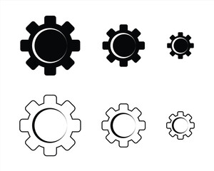 gear settings icon set, contains Gears, Gear symbols, vector illustration.