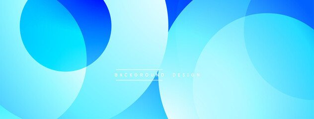 Abstract blue background. Overlapping circles create smooth gradients, modern design. Light shades dominate composition.