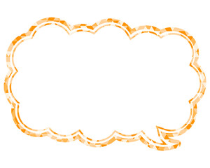 吹き出し ステンドグラス風 三角模様_二重線付_1色 (10)