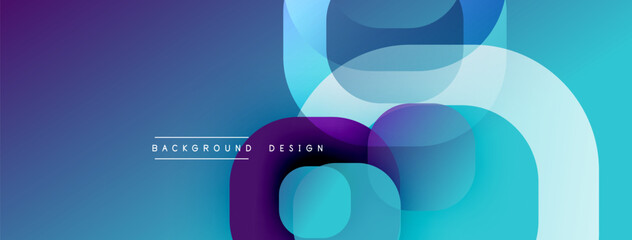 Obraz premium Abstract composition. Overlapping shapes create dynamic gradient effect. Modern design, cool color palette, smooth transitions.