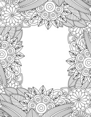  Flowers Borders Coloring Book  Cover Pages