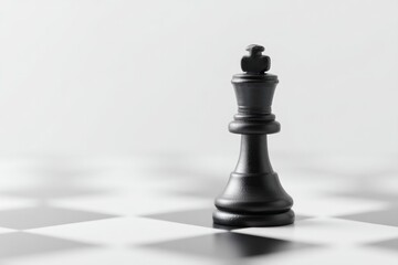 lone black chess piece on white board signifies contrasts and contradictions