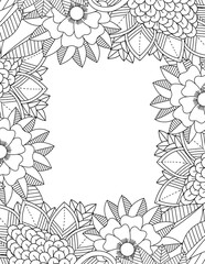 Flowers Borders Coloring Book  Cover Pages
