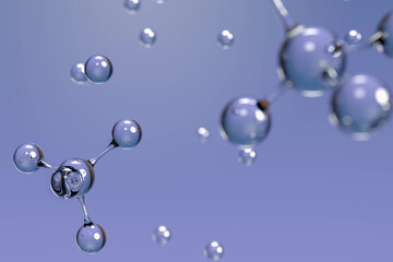 Crystal Clear 3D Molecular Structure Scientific Visualization  Design 3D render