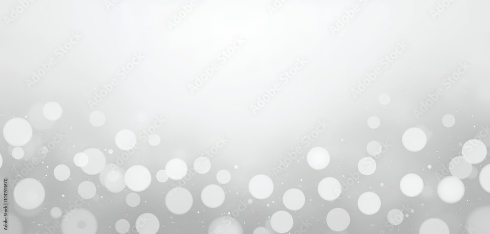 Poster subtle silver bokeh backdrop with luminous spheres and sparkling dust
