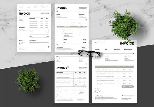 Black And Beige Invoice