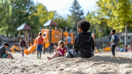 Children Playing at a Sunny Playground
