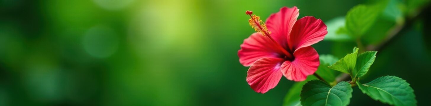 Lush, new growth on a hibiscus tiliaceus branch , natural, development, foliage