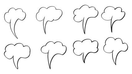 Hand Drawn Comic Speech Bubbles Set – Doodle Style Cartoon Chat Balloons