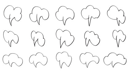 Hand Drawn Comic Speech Bubbles Set – Doodle Style Cartoon Chat Balloons